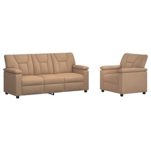 vidaXL Dīvānu komplekts 2 pcs Kapučīno Mākslīgā āda
