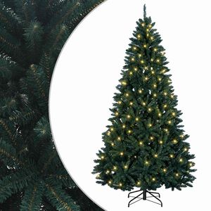vidaXL Mākslīgā Saliekamā Ziemassvētku Egle 210 cm 300 LED Silti balts