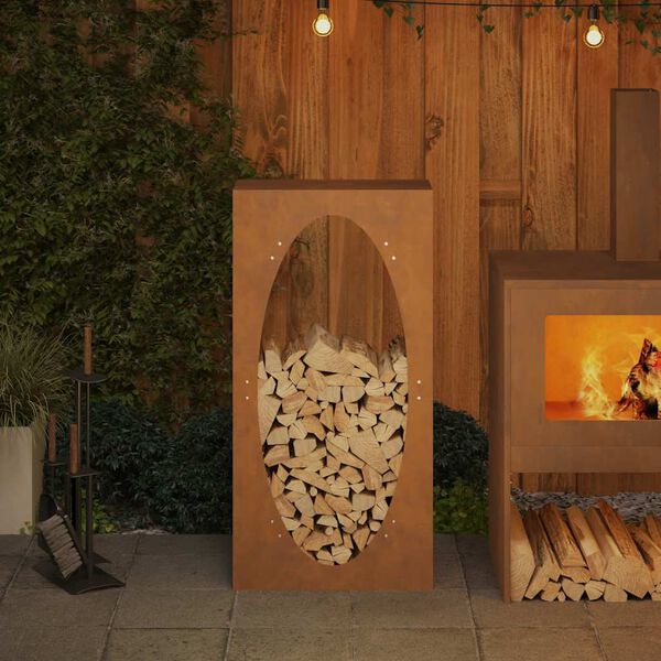 vidaXL malkas plaukts 50x23x100 cm, laikapstākļiem izturīgs tērauds