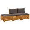 vidaXL Āra dīvānu komplekts 3 Gabals Brūna Cietā akācijas koks