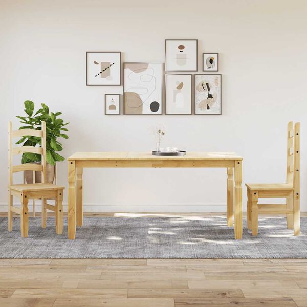 vidaXL 3-daļīgs pusdienu mēbeļu komplekts Panama, priedes koks