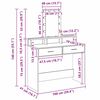 vidaXL Dressing galds Pelēka 100 x 41 x 140 cm Inženierijas koks