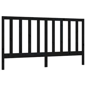 vidaXL gultas galvgalis, melns, 206x4x100 cm, priedes masīvkoks
