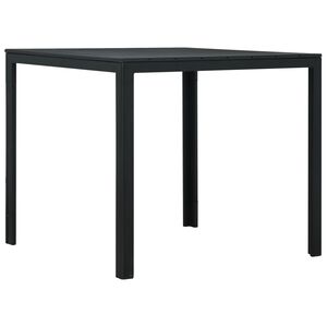 vidaXL kafijas galdiņ&scaron;, 78x78x74 cm, melns HDPE, koka imitācija