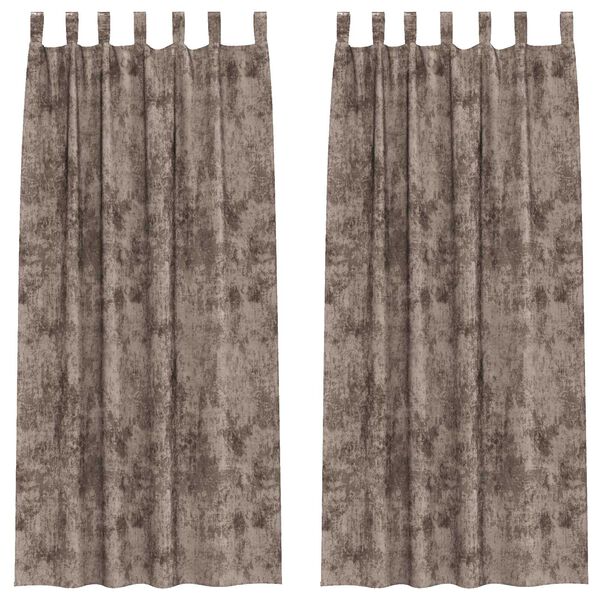 vidaXL Samta aizkari ar aizkariem 2 pcs Kapučīno 225 x 140 cm Samts
