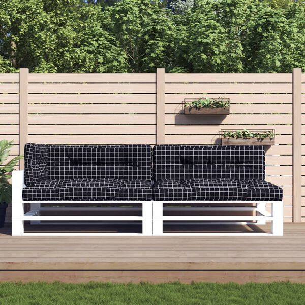 vidaXL pale&scaron;u dīvāna matrači, 5 gab., audums ar melnu četrstūru rakstu