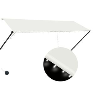 vidaXL izvelkama markīze ar LED, 300x150 cm, krēmkrāsas