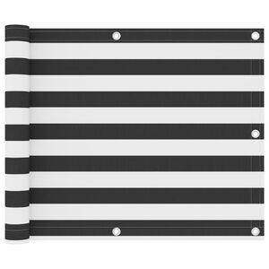 vidaXL balkona aizslietnis, pelēks un balts, 75x300 cm, audums