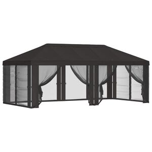 vidaXL Paviljona pārsegs ar sānu sienām Antracīta 600,5 x 300,5 cm