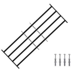 vidaXL Dro&scaron;ības restes logiem ar 4 &scaron;ķērsbāriem 3 gab. 93-174 cm