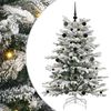 vidaXL Mākslīgā Saliekamā Ziemassvētku Egle Balts 150 cm PE un PVC