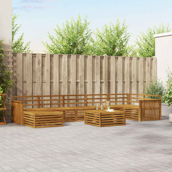 vidaXL Dīvāna komplekti 8 pcs Dabiska Cietā akācijas koks