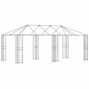 vidaXL Paviljona rāmis bez paviljona auduma 6 x 3 m Melns Tērauds