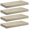 vidaXL sienas plaukti, 4 gab., ozolkoka krāsā, 50x23x3,8 cm, MDF