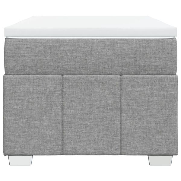 vidaXL atsperu gulta ar matraci, gai&scaron;i pelēka, 90x190 cm, audums