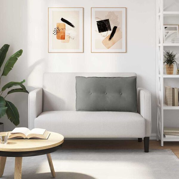 vidaXL Atpakaļ spilvens Tum&scaron;i pelēks 80 x 50 cm Mikrofibra