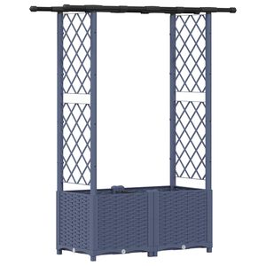 vidaXL Pacelta gulta ar treliem un jumtu Pelēka 124,5 x 40 x 136 cm PP