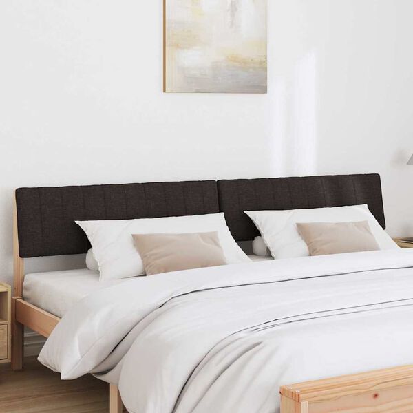 vidaXL Mīkstināts gultas galvgalis Melna 200 cm Ciets priedes koks