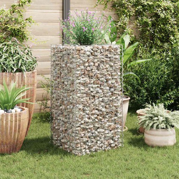 vidaXL gabions, augstā puķu kaste, tērauds, 50x50x100 cm