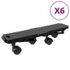 vidaXL pārvieto&scaron;anas ratiņi ar 4 riteņiem, 6 gab., melni, PP, 170 kg
