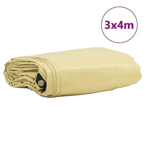 vidaXL Tarps 650g / m&sup2; Bē&scaron;a 3 x 4 m Audekls ar PVC pārklājumu