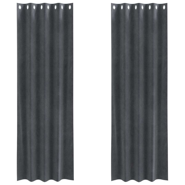 vidaXL Aptum&scaron;ojo&scaron;ie aizkari 2 pcs Gai&scaron;i pelēks 140 x 225 cm Samts