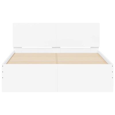 vidaXL gultas rāmis ar galvgali, balts, 120x190 cm