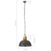 vidaXL griestu lampa, industriāls dizains, apaļa, pelēka, 42 cm, E27