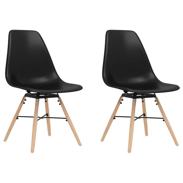 vidaXL virtuves krēsli, 2 gab., melns PP