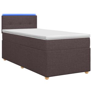 vidaXL Kontinentālā gulta ar matraci Tum&scaron;i brūna 80 x 200 cm Audums