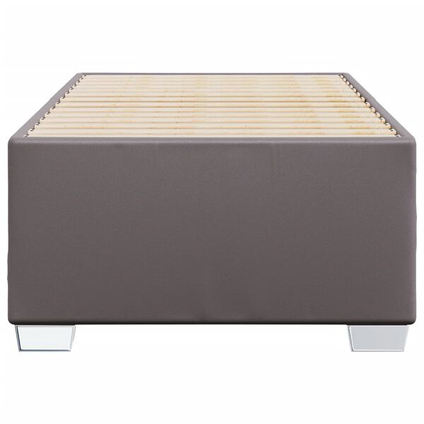vidaXL gultas rāmis, pelēks, 90x190 cm, mākslīgā āda