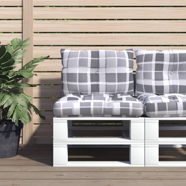 vidaXL pale&scaron;u matrači, 2 gab., pelēks četrstūru raksts