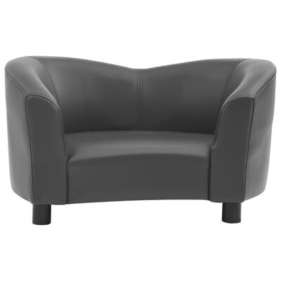 vidaXL suņu dīvāns, pelēks, 67x41x39 cm, mākslīgā āda