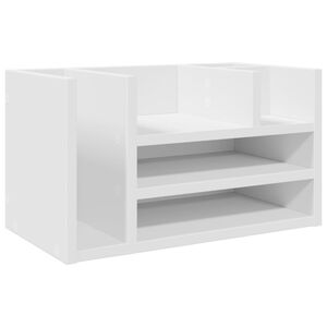 vidaXL rakstāmgalda organizators, balts, 44,5x24x25 cm, koks