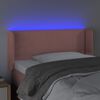vidaXL gultas galvgalis ar LED, 103x16x78/88 cm, rozā samts