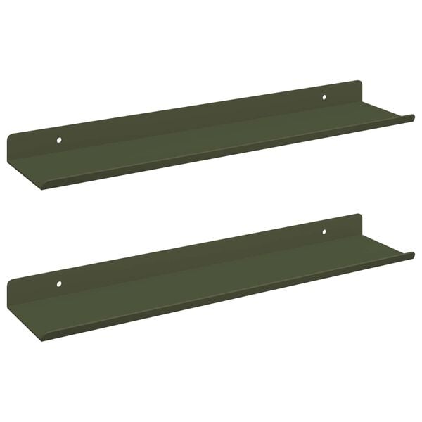 vidaXL Peldējo&scaron;ais plaukts 2 pcs Olīvu zaļ&scaron; 40 x 9 x 2,5 cm Tērauds