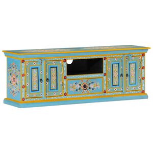 vidaXL TV skapītis, 110x30x40 cm, mango masīvkoks, zils