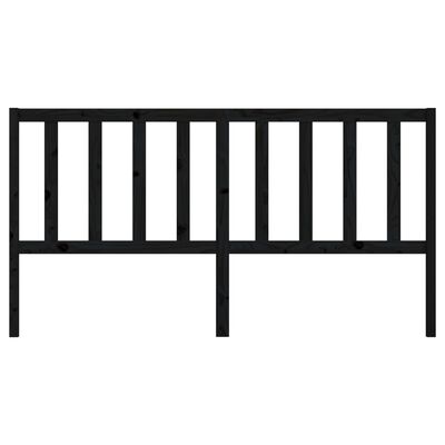 vidaXL gultas galvgalis, melns, 206x4x100 cm, priedes masīvkoks