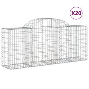vidaXL arkveida gabiona grozi, 20 gb., 200x50x80/100cm, cinkota dzelzs