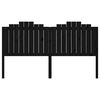 vidaXL gultas galvgalis, melns, 186x4x110 cm, priedes masīvkoks