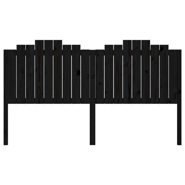 vidaXL gultas galvgalis, melns, 186x4x110 cm, priedes masīvkoks