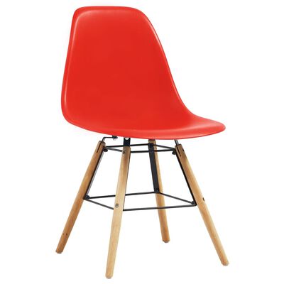 vidaXL virtuves krēsli, 4 gab., sarkana plastmasa