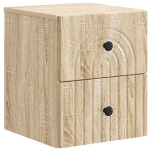 vidaXL Sienā stiprināms nakts skapis Sonomas ozols 33 x 34,5 x 40 cm