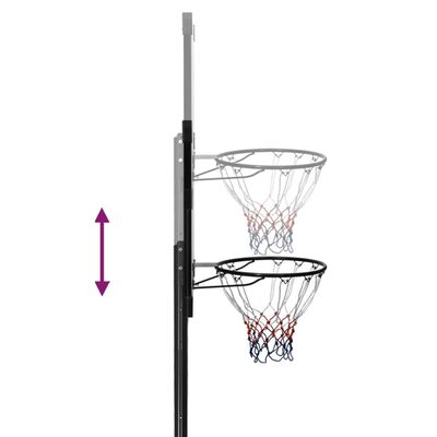 vidaXL basketbola vairogs, caurspīdīgs, 256-361 cm, polikarbonāts