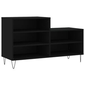 vidaXL apavu plaukts, melns, 102x36x60 cm, inženierijas koks