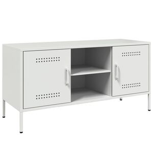 vidaXL TV skapītis, 100,5x39x50,5 cm, tērauds, balts