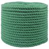 vidaXL Kokvilnas virve 12 mm 250 m Zaļa 100% kokvilna