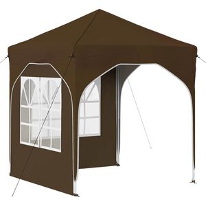 vidaXL Pop-up svinību teltis 192 x 192 x 245 cm Pelēkbrūna