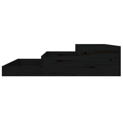 vidaXL puķu kaste, melna, 107x107x27 cm, priedes masīvkoks