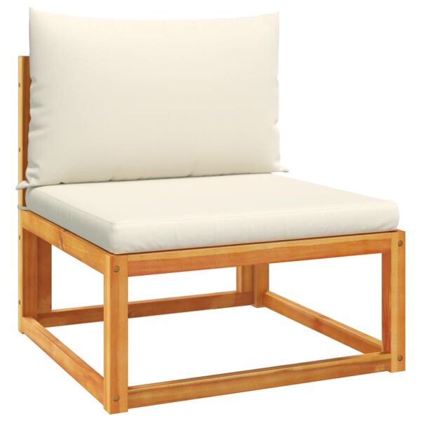 vidaXL trīsdaļīgs dārza dīvānu komplekts ar spilveniem, akācijas koks un virve